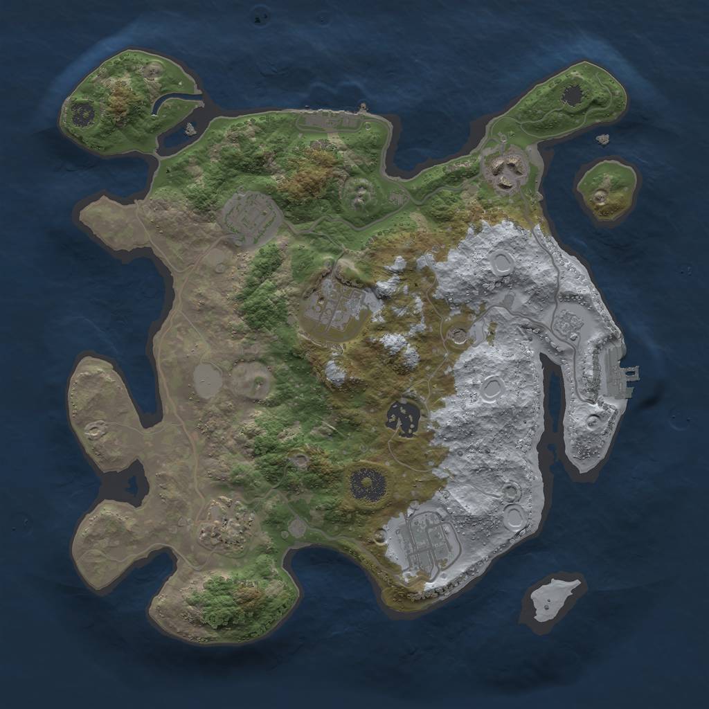 Rust Map: Procedural Map, Size: 3000, Seed: 987, 15 Monuments