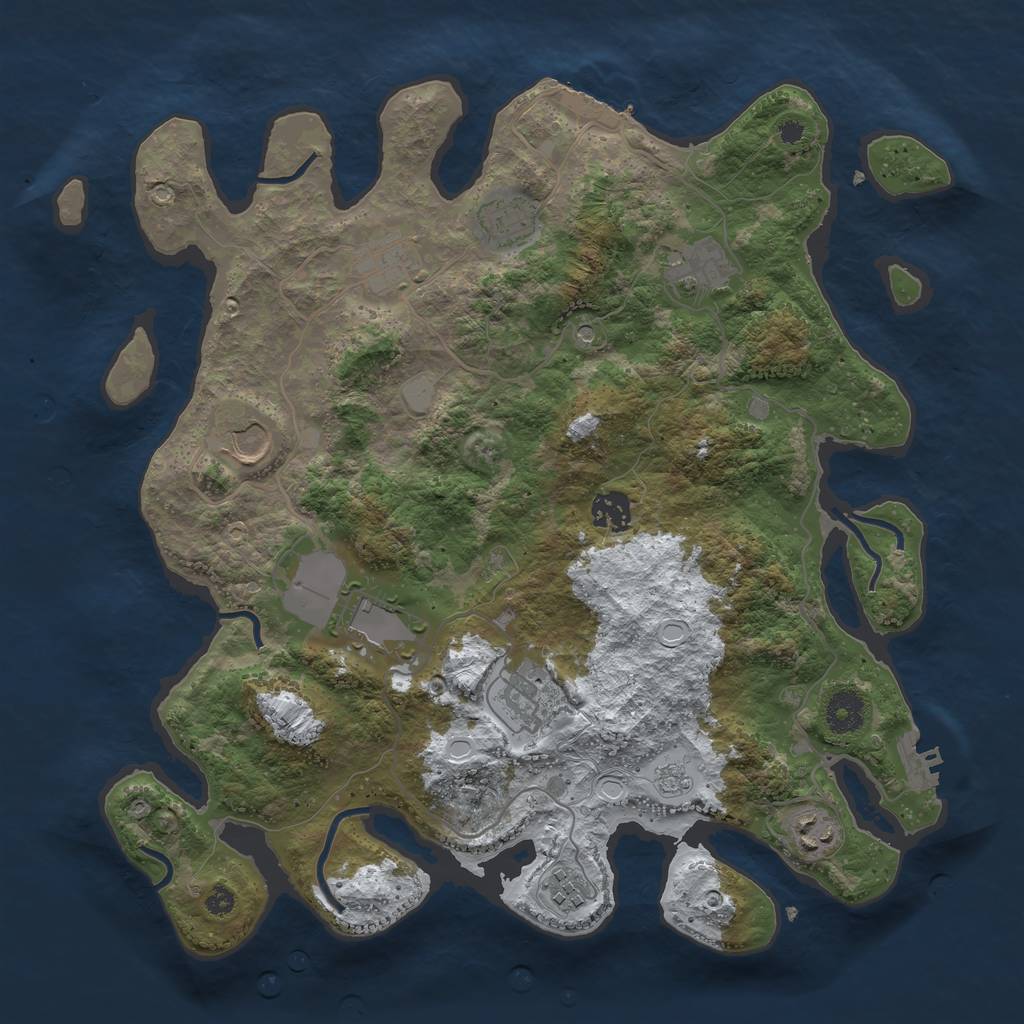 Rust Map: Procedural Map, Size: 3700, Seed: 310111895, 18 Monuments