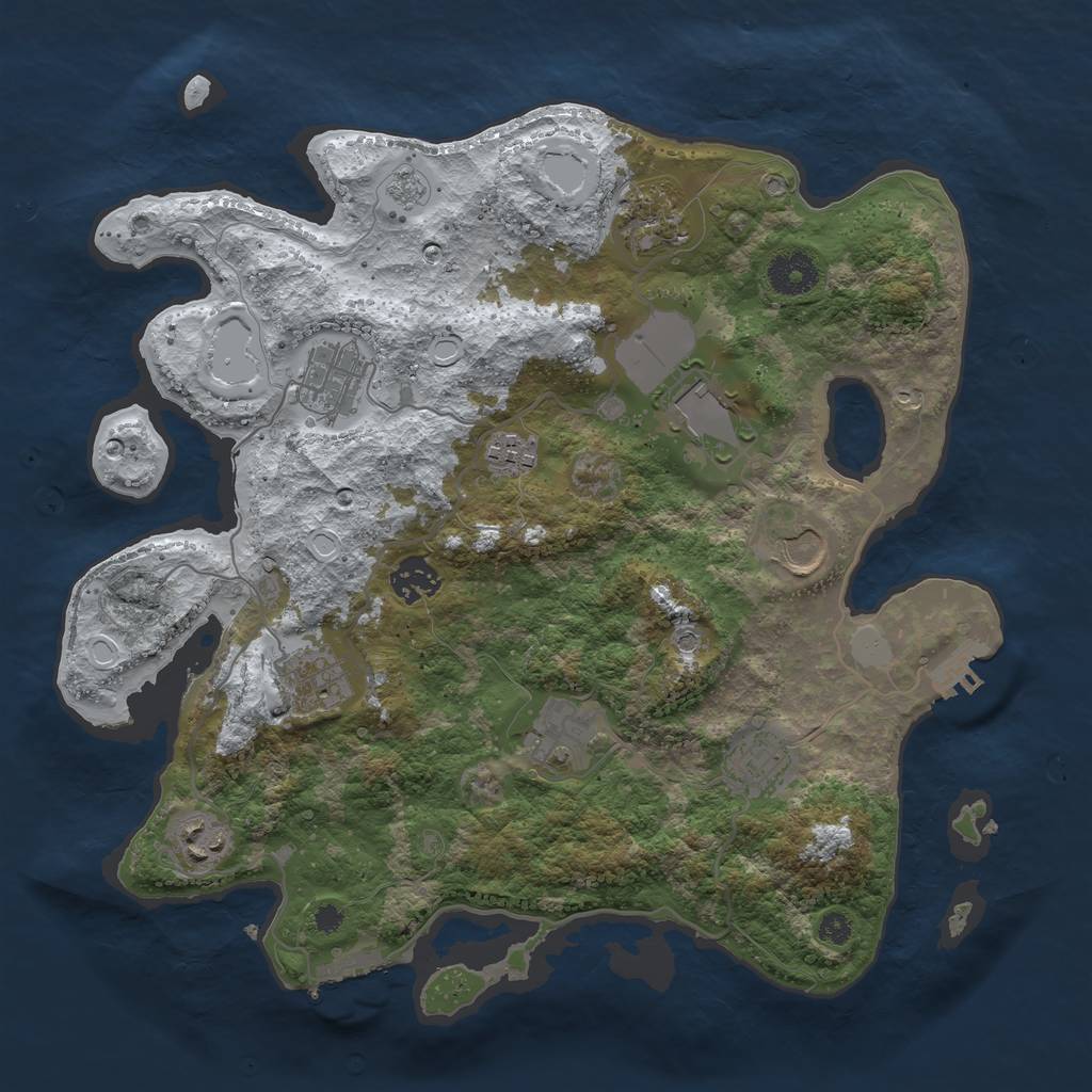 Rust Map: Procedural Map, Size: 3500, Seed: 1745587096, 19 Monuments