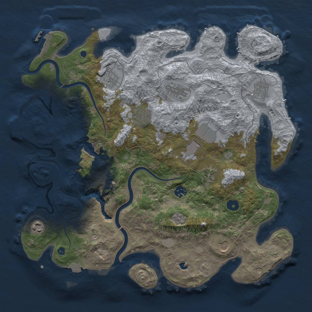Rust Map: Procedural Map, Size: 4000, Seed: 1142684791, 16 Monuments