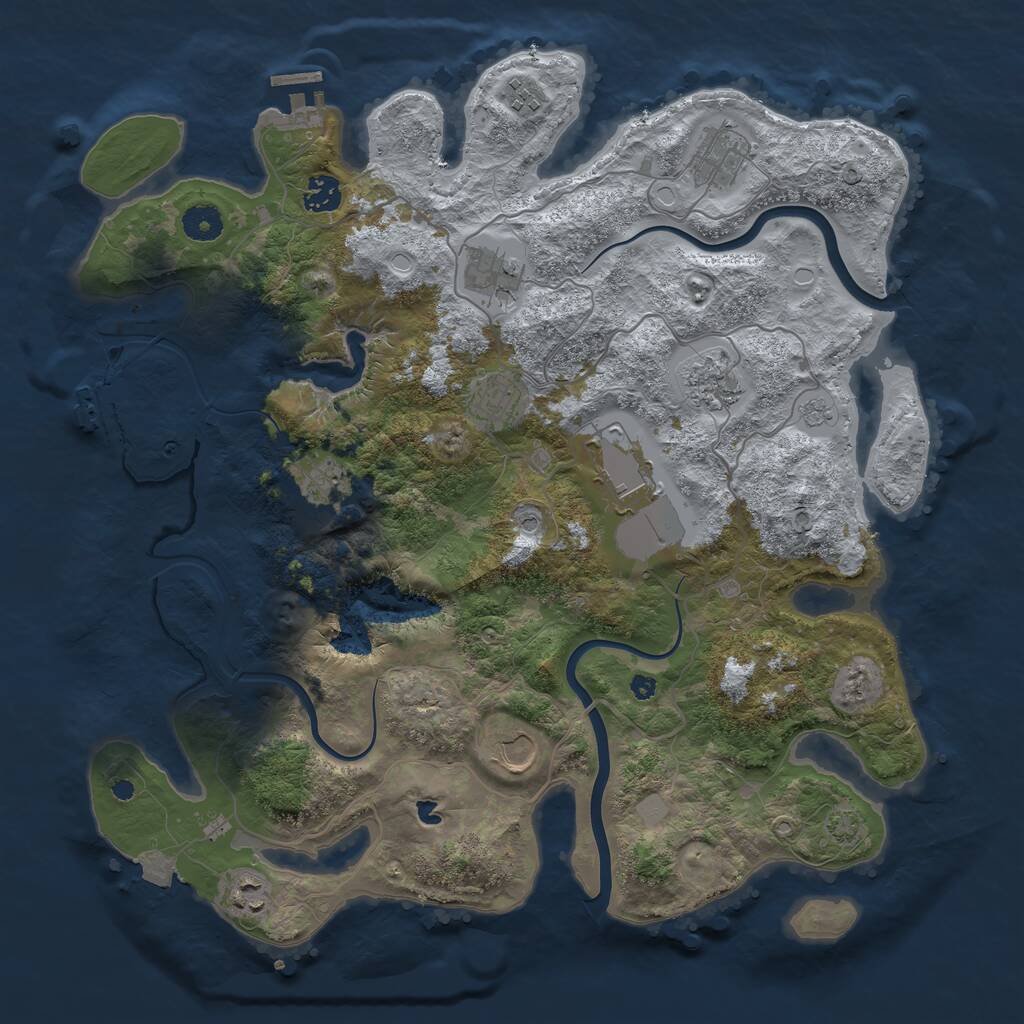 Rust Map: Procedural Map, Size: 4000, Seed: 2075885461, 16 Monuments