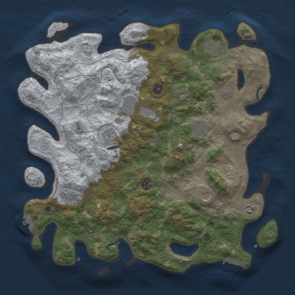 Rust Map: Procedural Map, Size: 4260, Seed: 1954, 19 Monuments