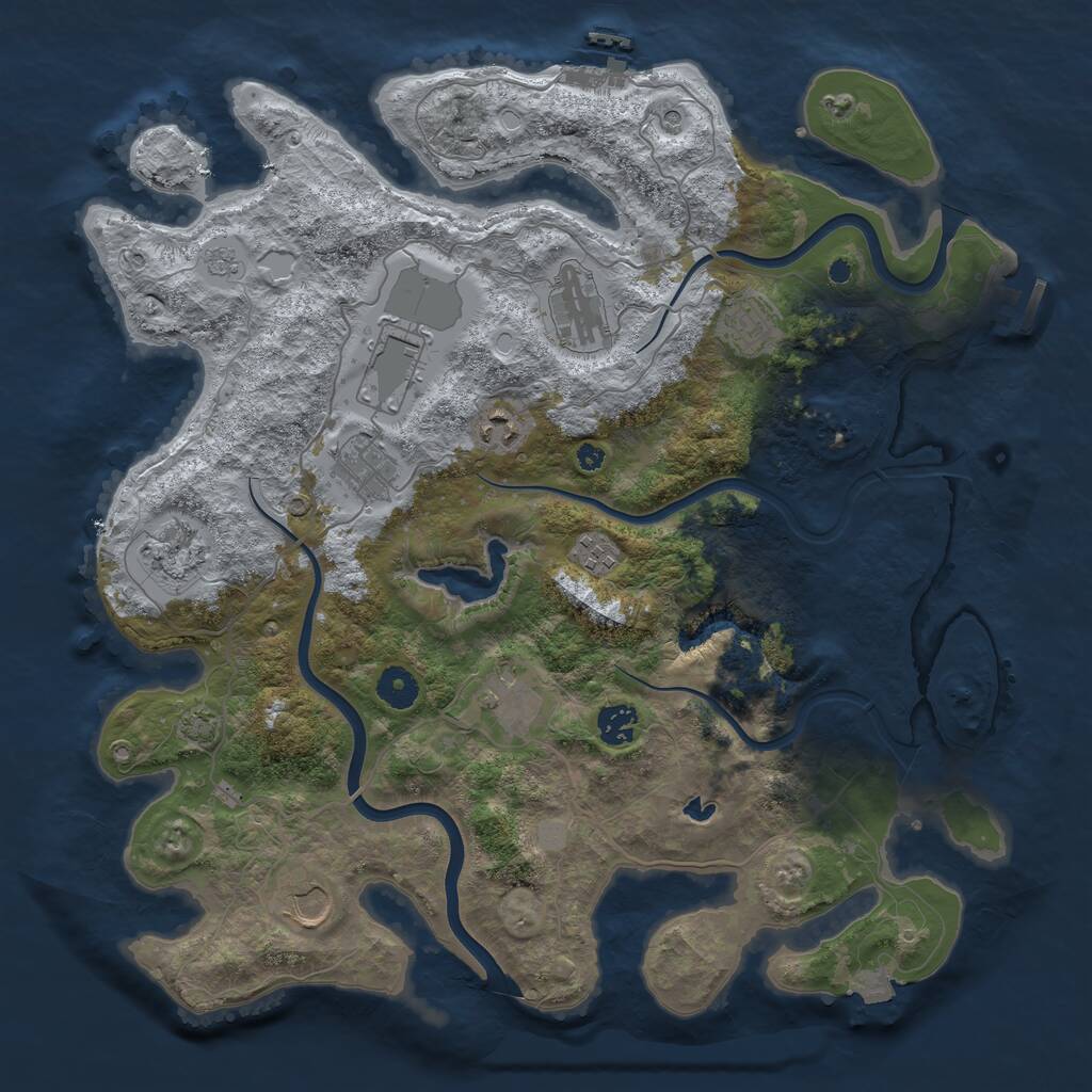 Rust Map: Procedural Map, Size: 4000, Seed: 1067479909, 16 Monuments