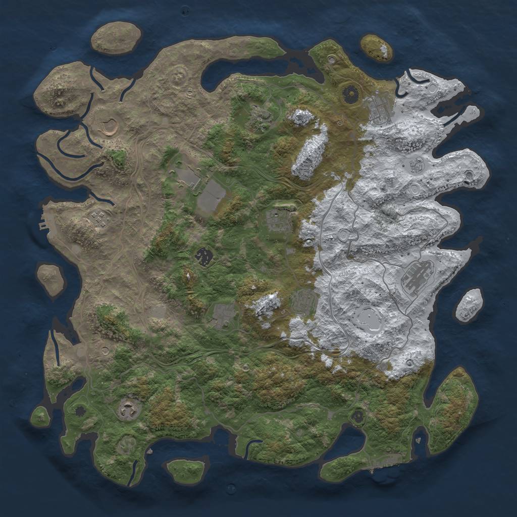 Rust Map: Procedural Map, Size: 4500, Seed: 1792512749, 20 Monuments