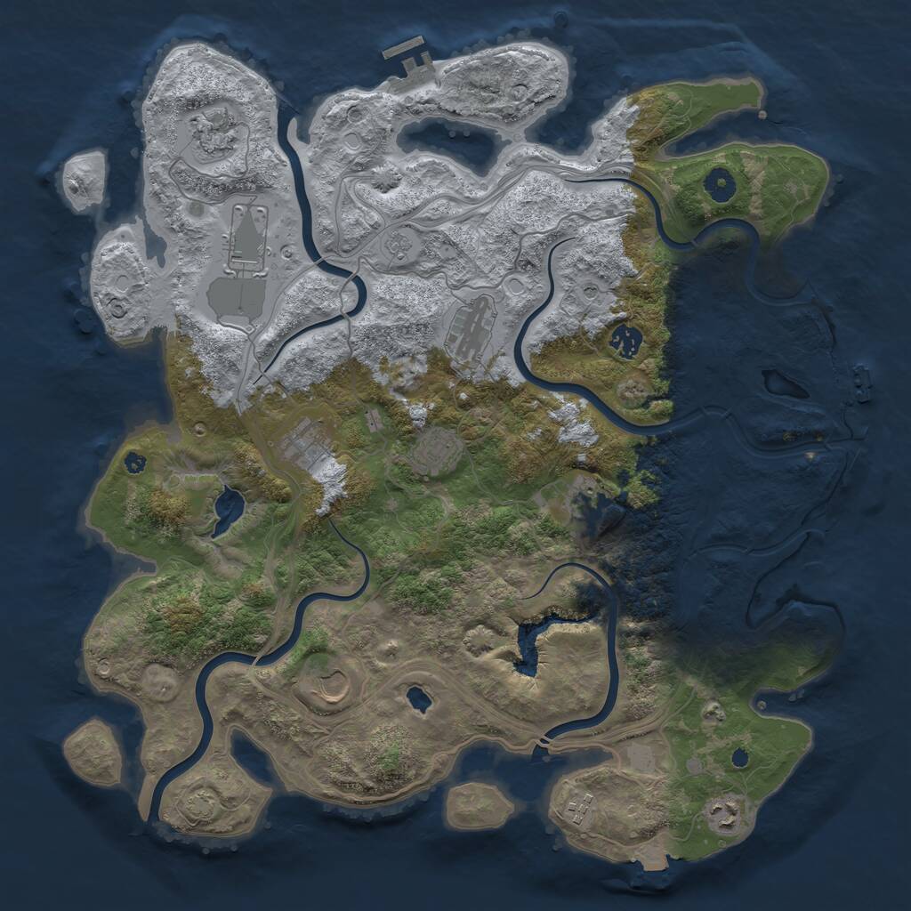 Rust Map: Procedural Map, Size: 4250, Seed: 1390815897, 16 Monuments