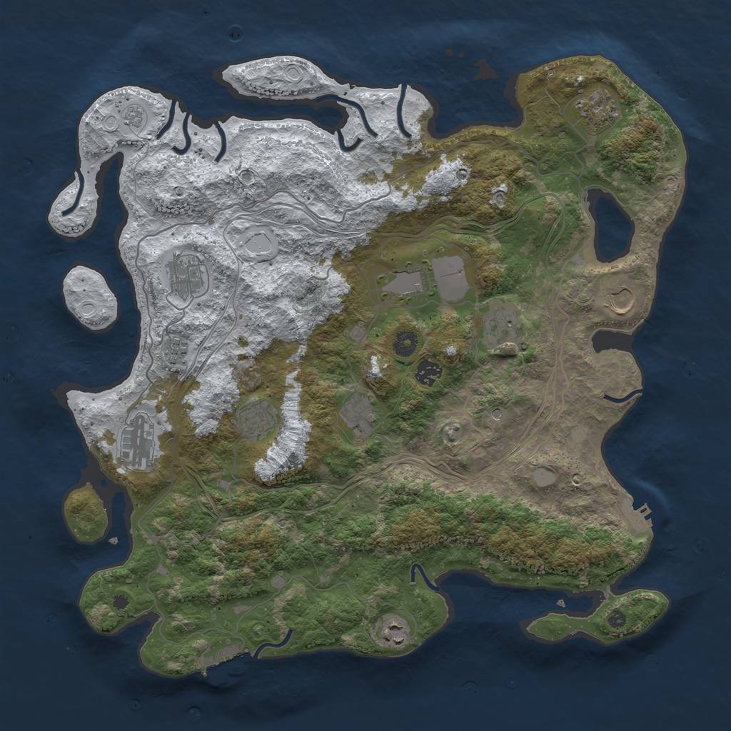 Rust Map: Procedural Map, Size: 4250, Seed: 1660195116, 20 Monuments