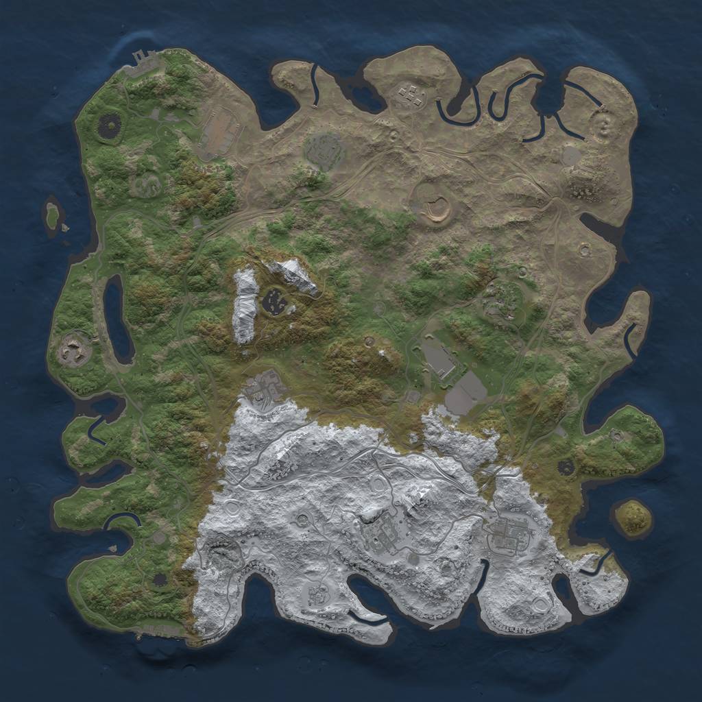 Rust Map: Procedural Map, Size: 4250, Seed: 872379278, 20 Monuments