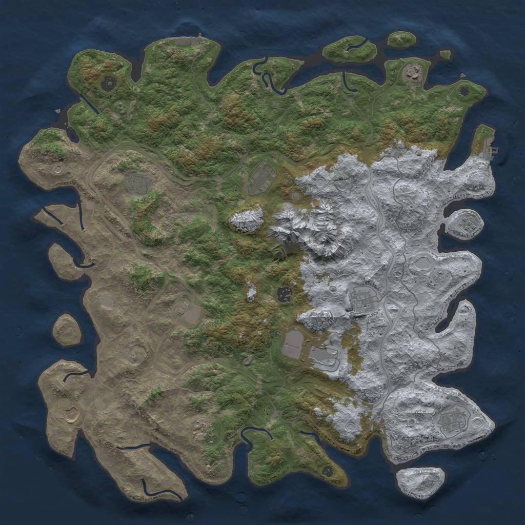 Rust Map: Procedural Map, Size: 5000, Seed: 800, 20 Monuments