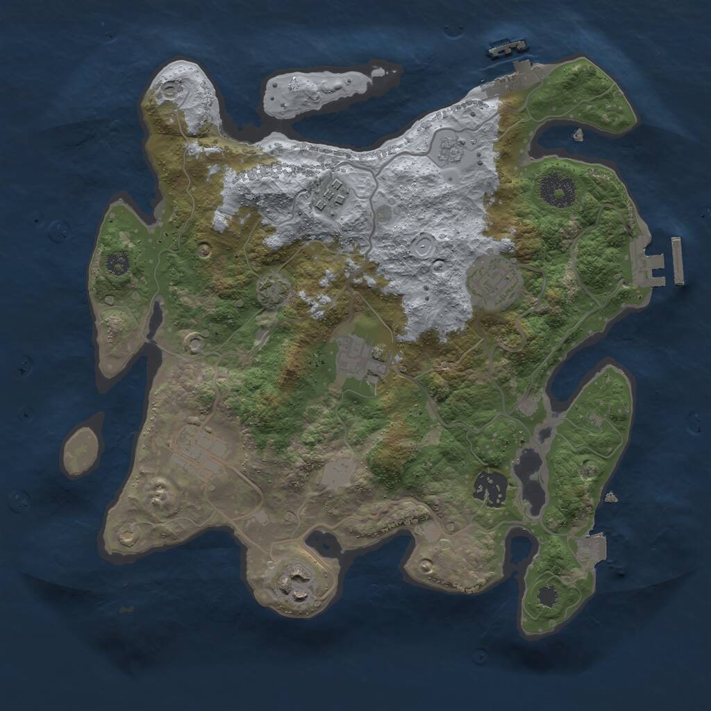Rust Map: Procedural Map, Size: 3000, Seed: 452864, 11 Monuments