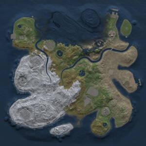 Thumbnail Rust Map: Procedural Map, Size: 3500, Seed: 1791248682, 14 Monuments