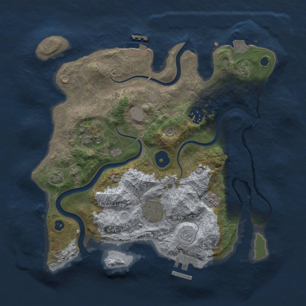 Rust Map: Procedural Map, Size: 3000, Seed: 1523222257, 10 Monuments