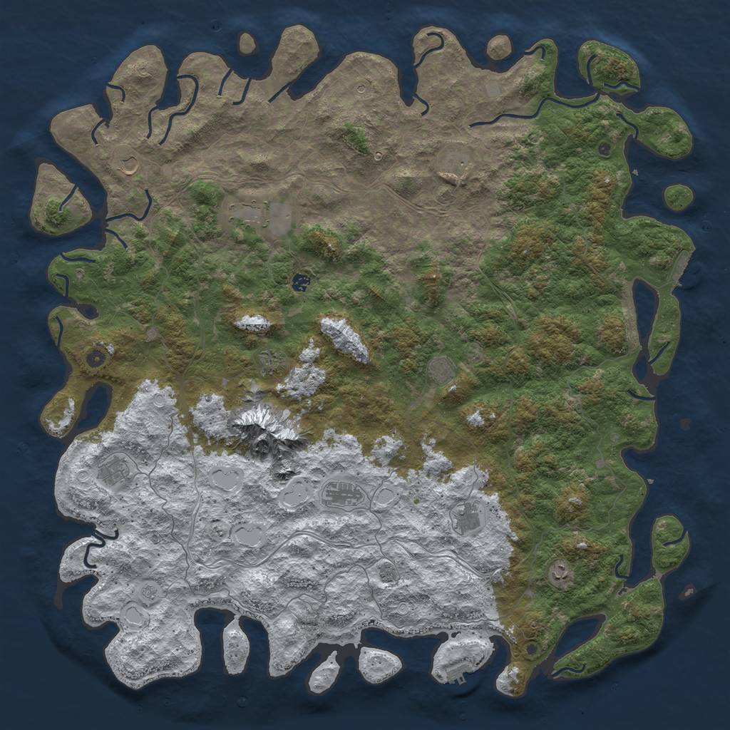 Rust Map: Procedural Map, Size: 6000, Seed: 1999999, 20 Monuments