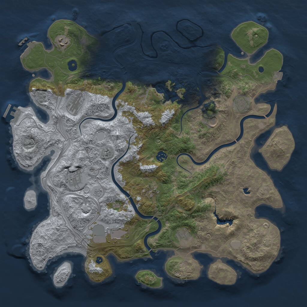 Rust Map: Procedural Map, Size: 4400, Seed: 31, 16 Monuments