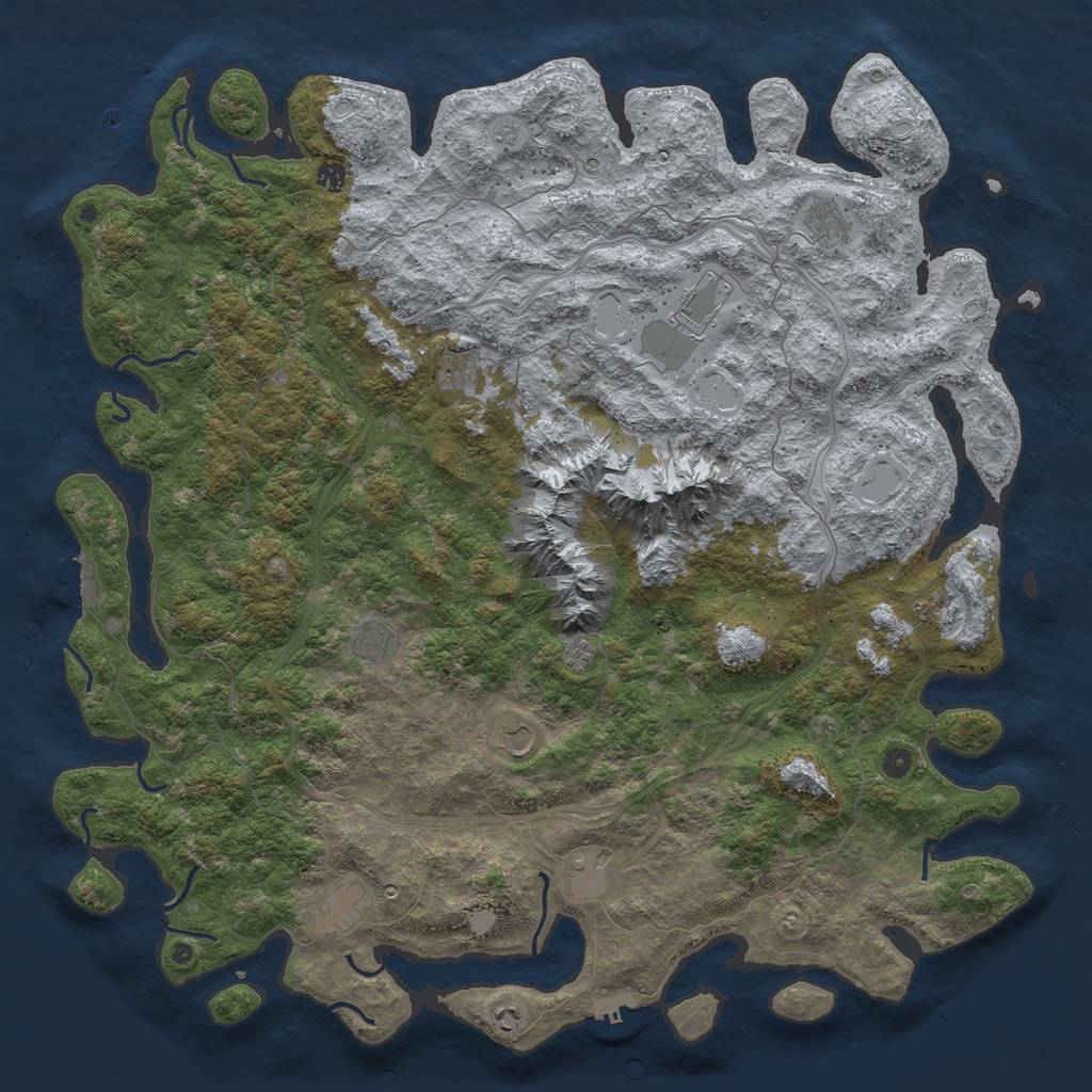 Rust Map: Procedural Map, Size: 5500, Seed: 226457, 20 Monuments