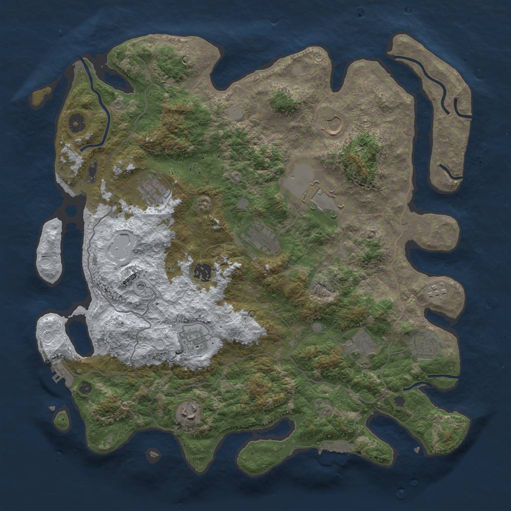 Rust Map: Procedural Map, Size: 4200, Seed: 696969692, 18 Monuments