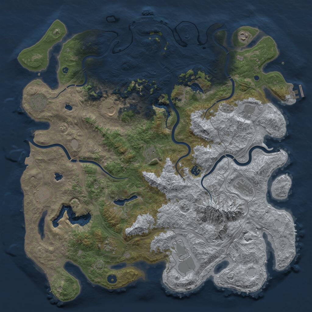 Rust Map: Procedural Map, Size: 5000, Seed: 19445514, 17 Monuments