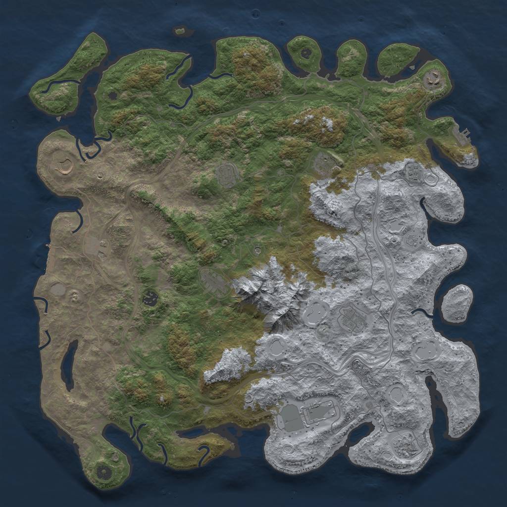 Rust Map: Procedural Map, Size: 5000, Seed: 19445514, 18 Monuments