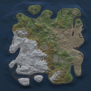 Thumbnail Rust Map: Procedural Map, Size: 3500, Seed: 601507154, 14 Monuments