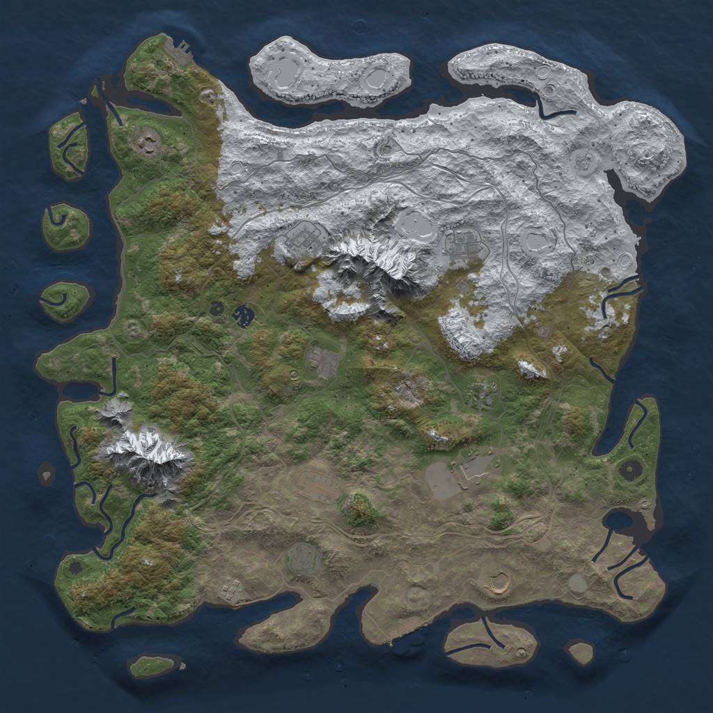 Rust Map: Procedural Map, Size: 5000, Seed: 369846293, 20 Monuments