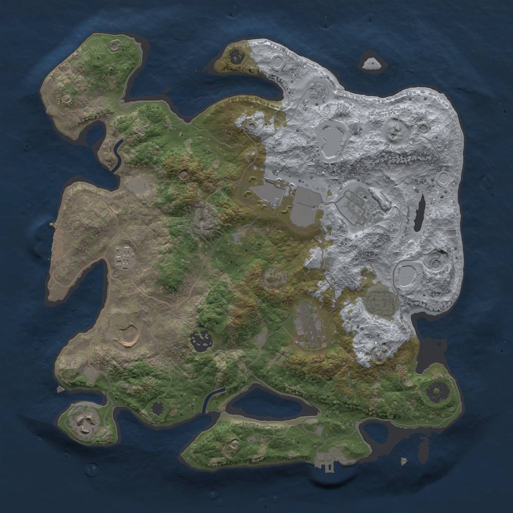 Rust Map: Procedural Map, Size: 3500, Seed: 8123156, 15 Monuments