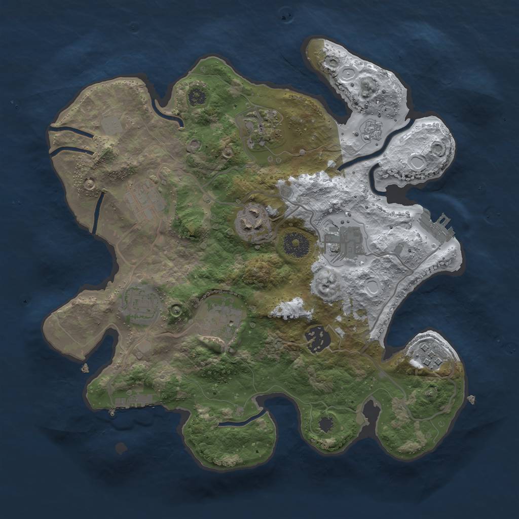 Rust Map: Procedural Map, Size: 3000, Seed: 17262, 16 Monuments