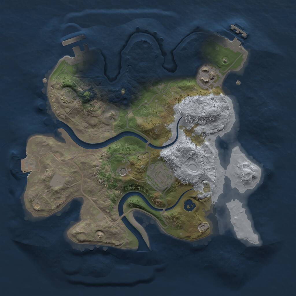 Rust Map: Procedural Map, Size: 2500, Seed: 7950, 7 Monuments