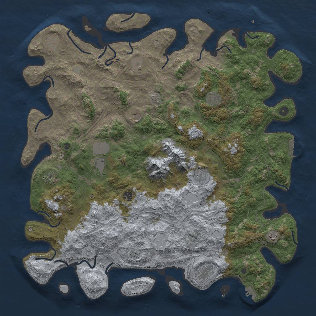 Rust Map: Procedural Map, Size: 5000, Seed: 40420781, 20 Monuments