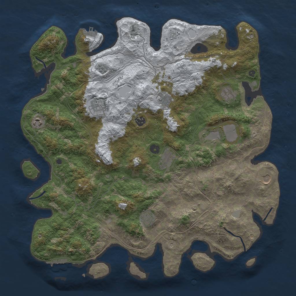 Rust Map: Procedural Map, Size: 4500, Seed: 1328256780, 19 Monuments