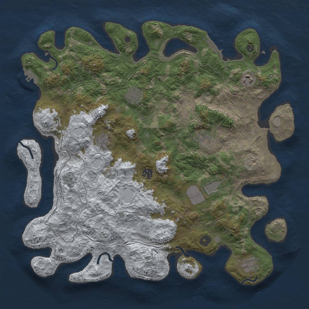 Rust Map: Procedural Map, Size: 4250, Seed: 70722, 17 Monuments