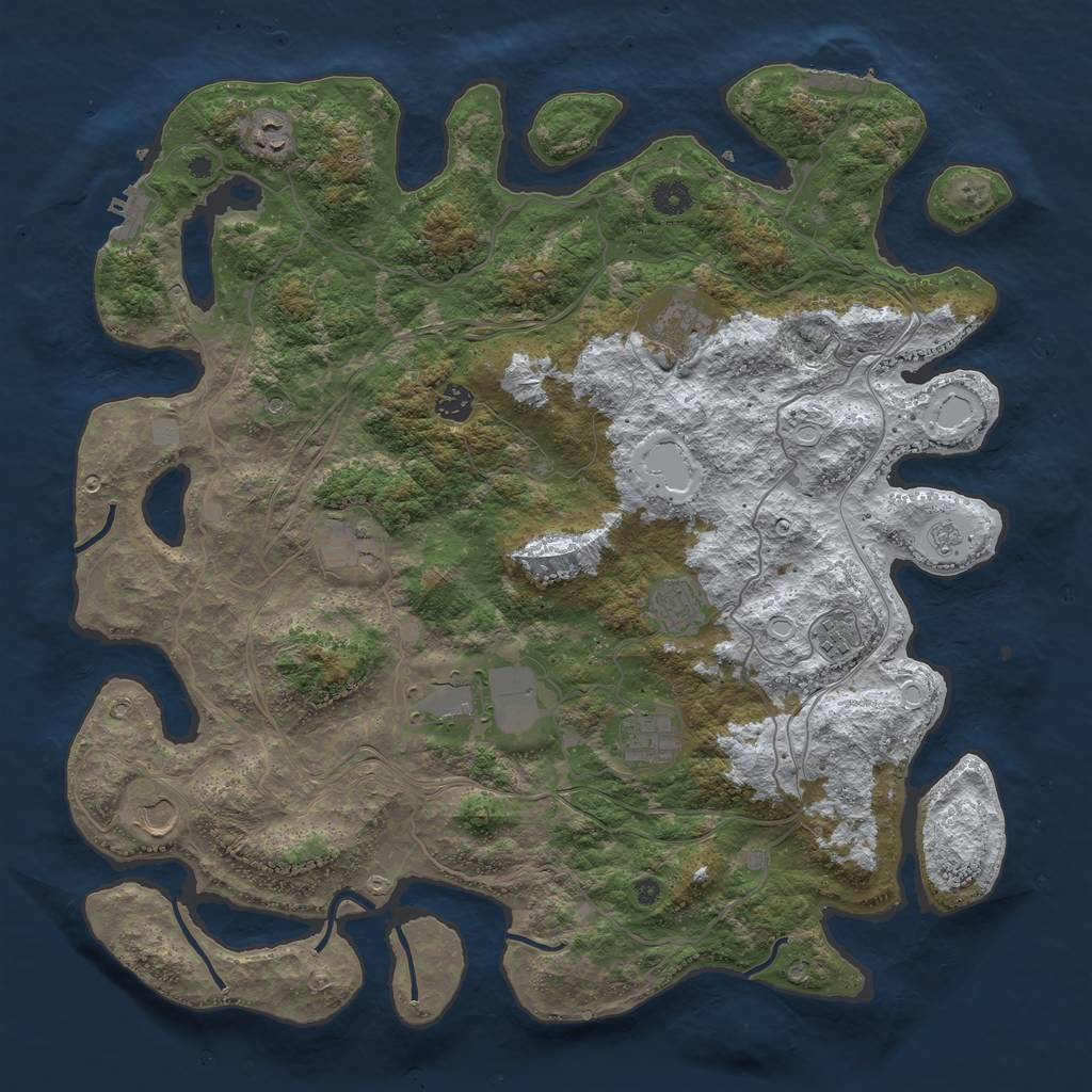 Rust Map: Procedural Map, Size: 4350, Seed: 78978645, 18 Monuments