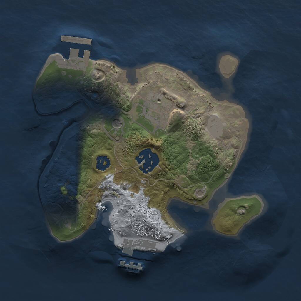 Rust Map: Procedural Map, Size: 2000, Seed: 1304022838, 6 Monuments
