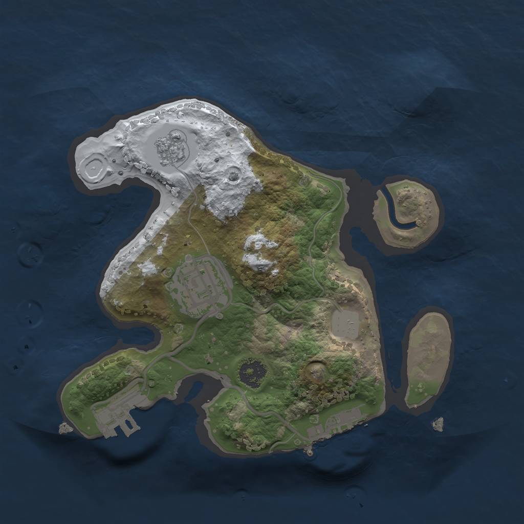 Rust Map: Procedural Map, Size: 2000, Seed: 12876, 9 Monuments