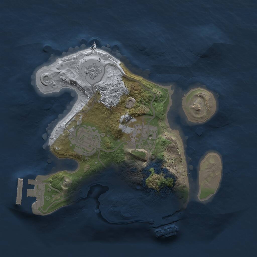 Rust Map: Procedural Map, Size: 2000, Seed: 12876, 6 Monuments
