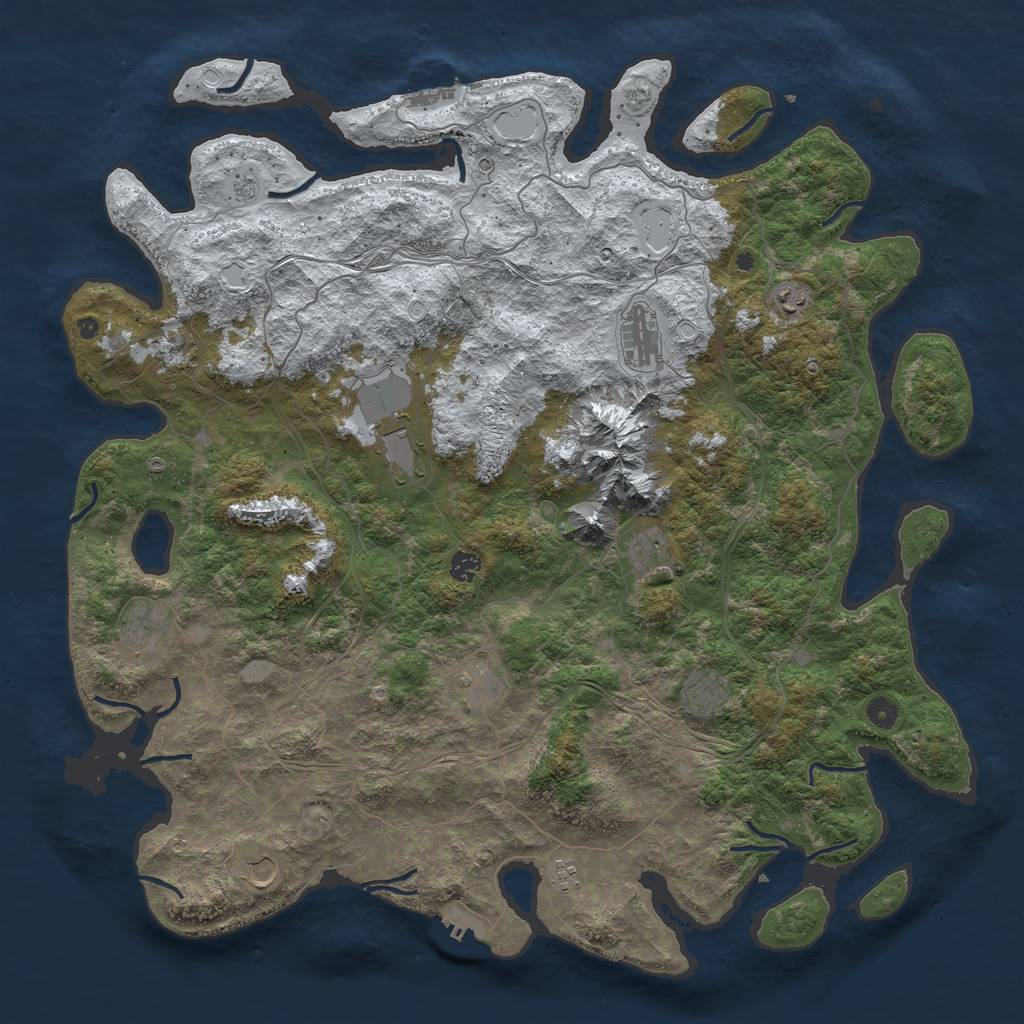 Rust Map: Procedural Map, Size: 5000, Seed: 320796484, 20 Monuments