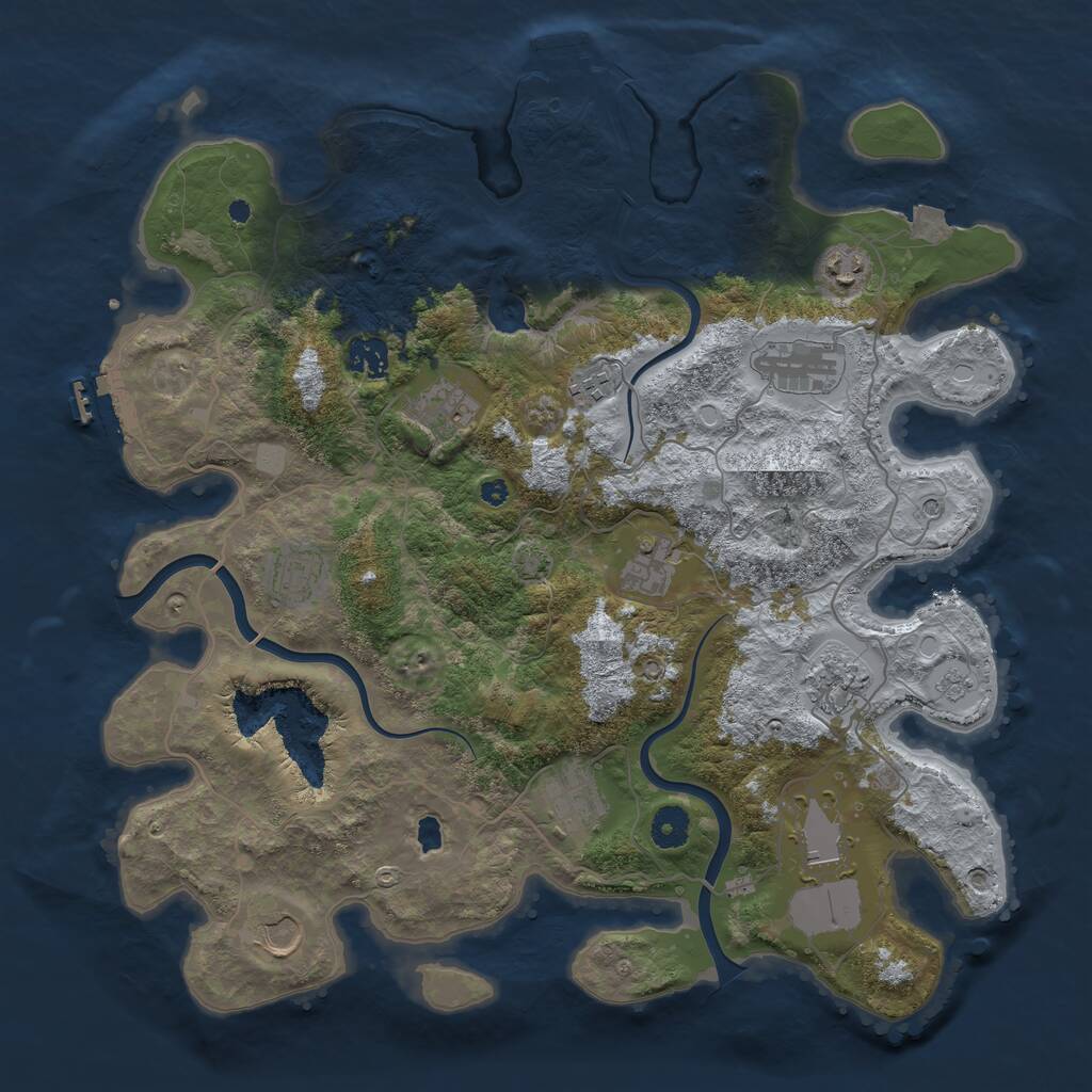 Rust Map: Procedural Map, Size: 4000, Seed: 19780428, 17 Monuments