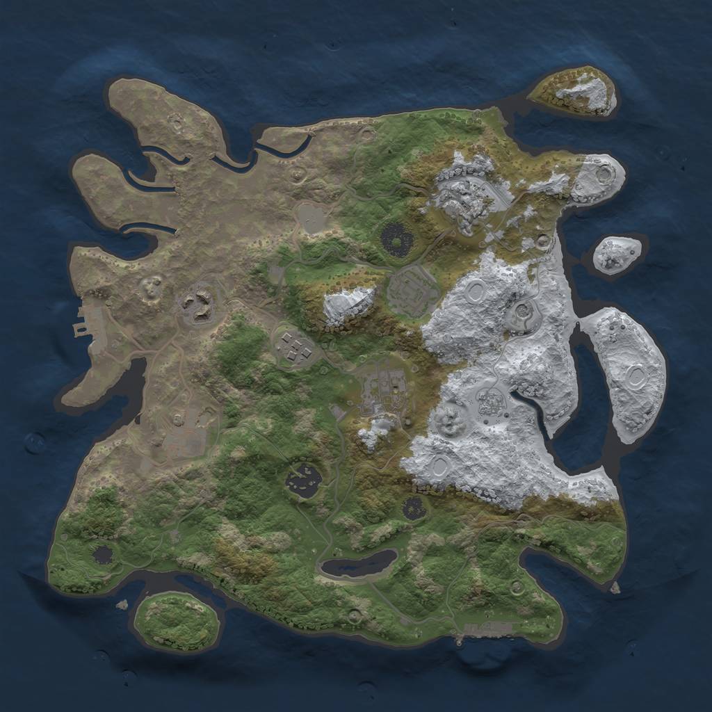 Rust Map: Procedural Map, Size: 3200, Seed: 9677321, 16 Monuments