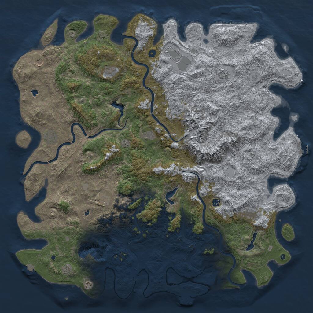 Rust Map: Procedural Map, Size: 6000, Seed: 490, 17 Monuments