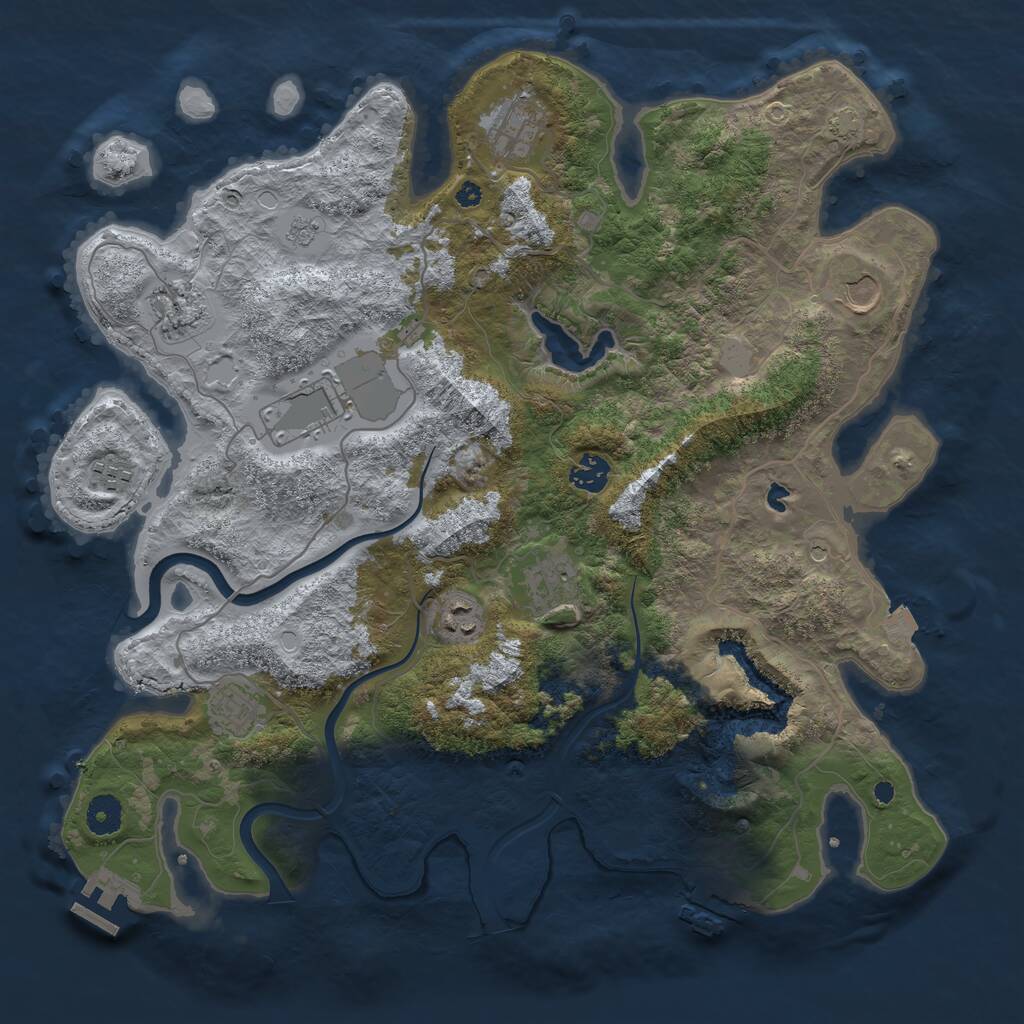 Rust Map: Procedural Map, Size: 4000, Seed: 3161, 15 Monuments