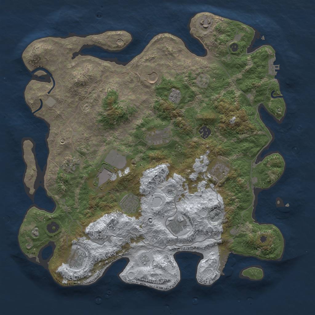Rust Map: Procedural Map, Size: 4000, Seed: 876240, 20 Monuments