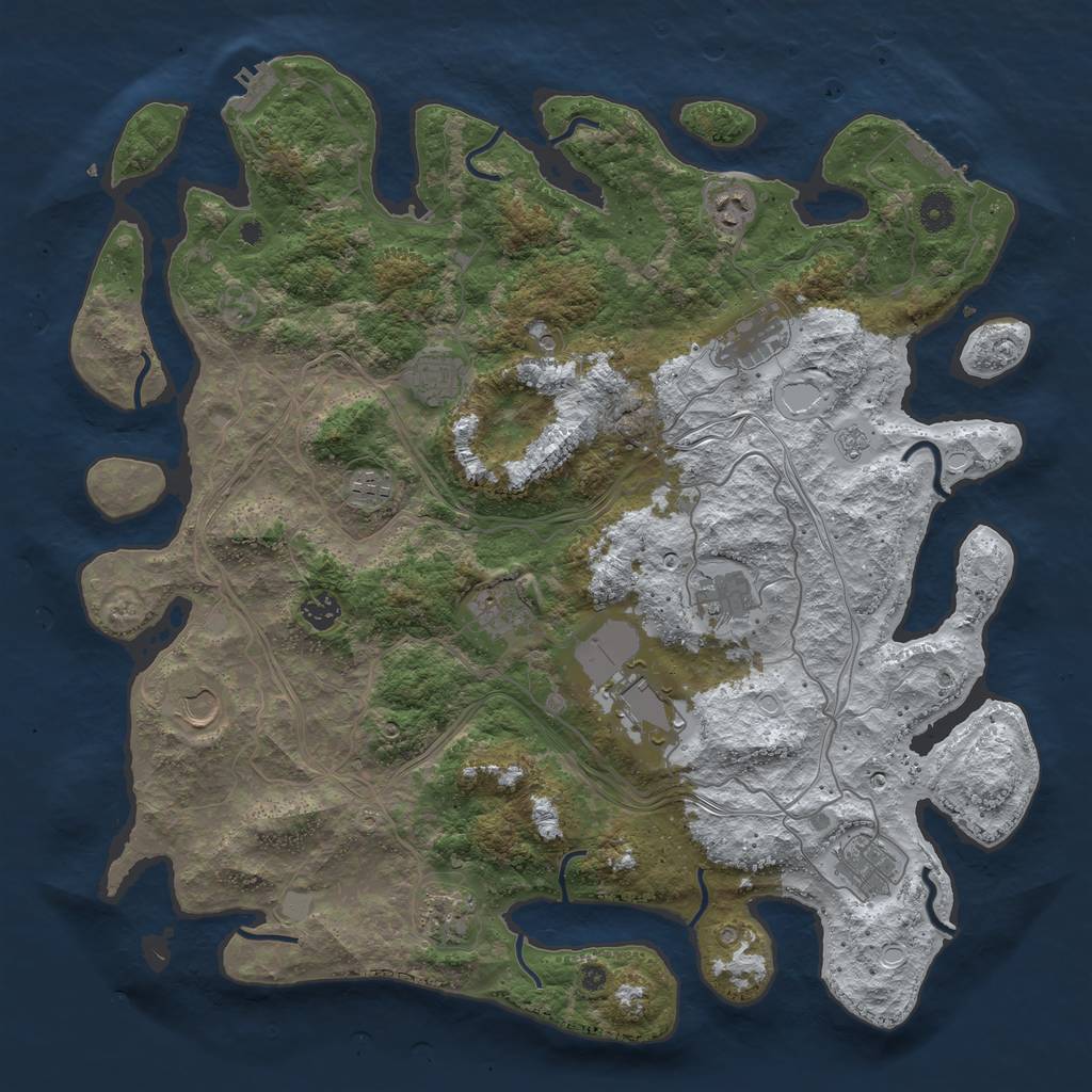 Rust Map: Procedural Map, Size: 4350, Seed: 77796532, 20 Monuments