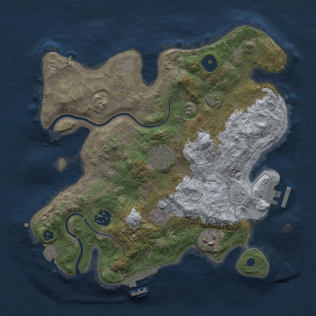 Rust Map: Procedural Map, Size: 3000, Seed: 26385, 11 Monuments