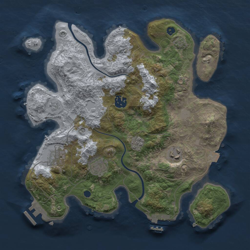 Rust Map: Procedural Map, Size: 3000, Seed: 772022, 11 Monuments