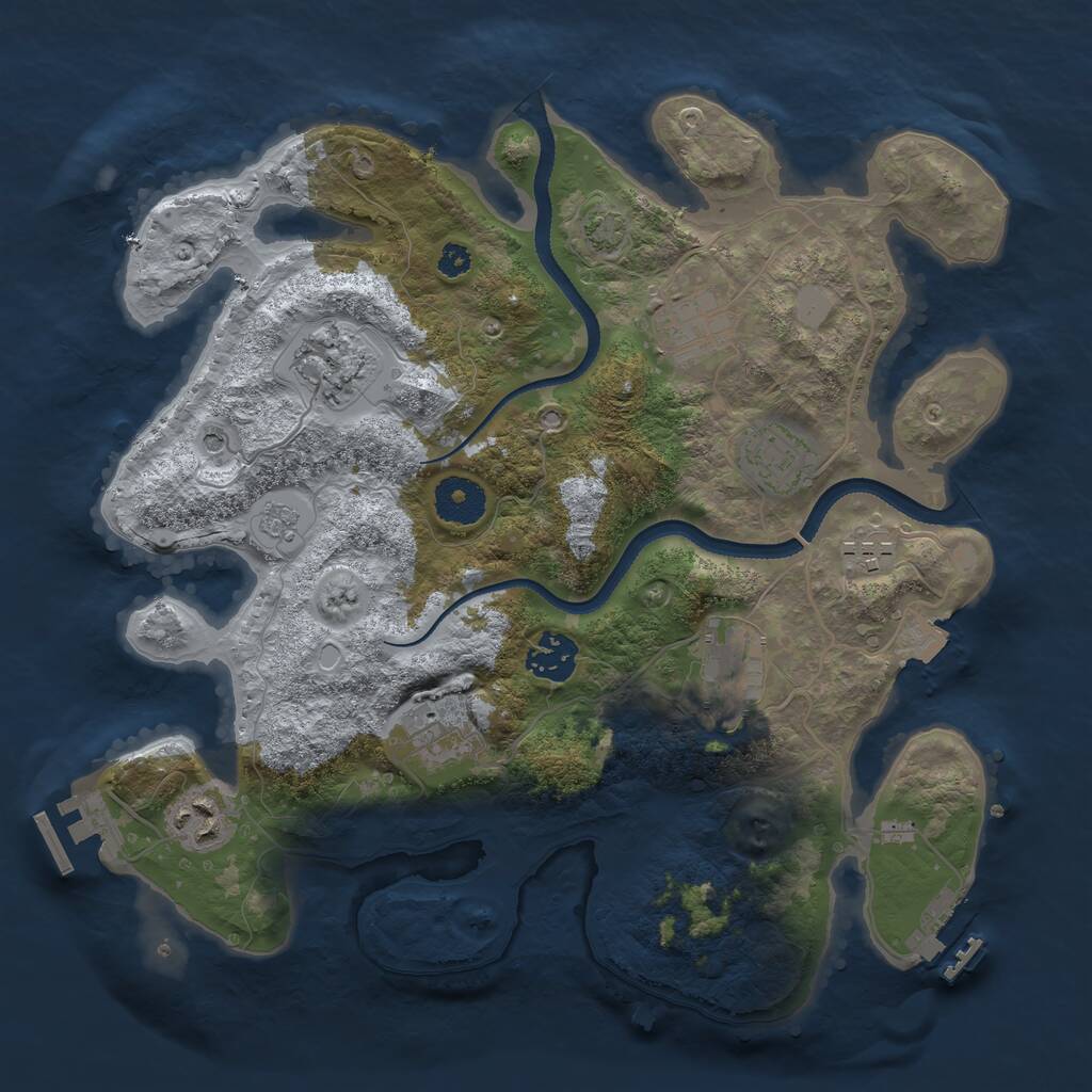 Rust Map: Procedural Map, Size: 3300, Seed: 27029, 14 Monuments
