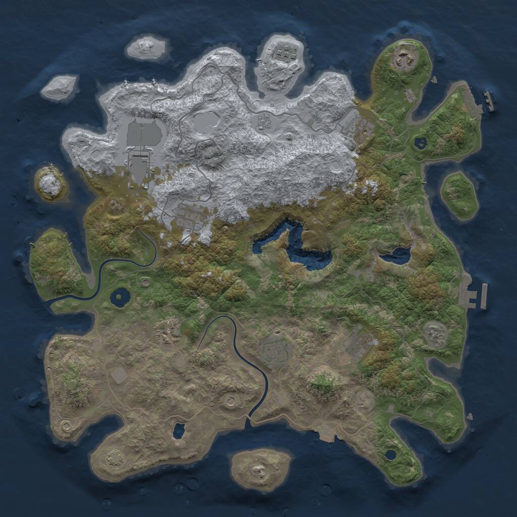 Rust Map: Procedural Map, Size: 4000, Seed: 1477433561, 14 Monuments