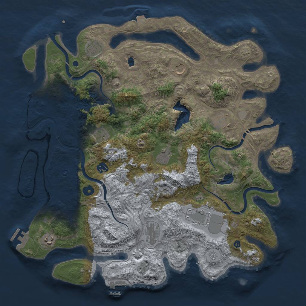 Rust Map: Procedural Map, Size: 4250, Seed: 849805062, 16 Monuments