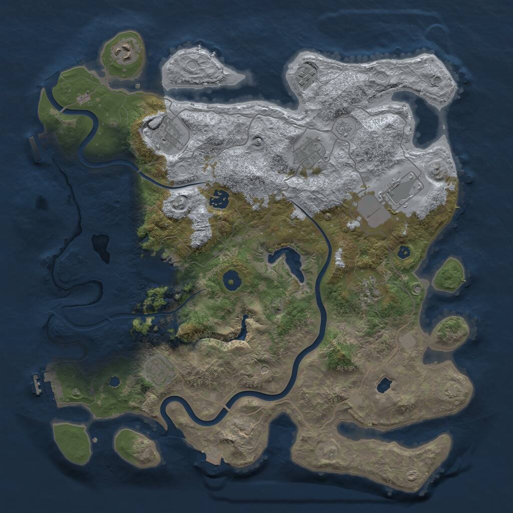 Rust Map: Procedural Map, Size: 4000, Seed: 23071979, 15 Monuments
