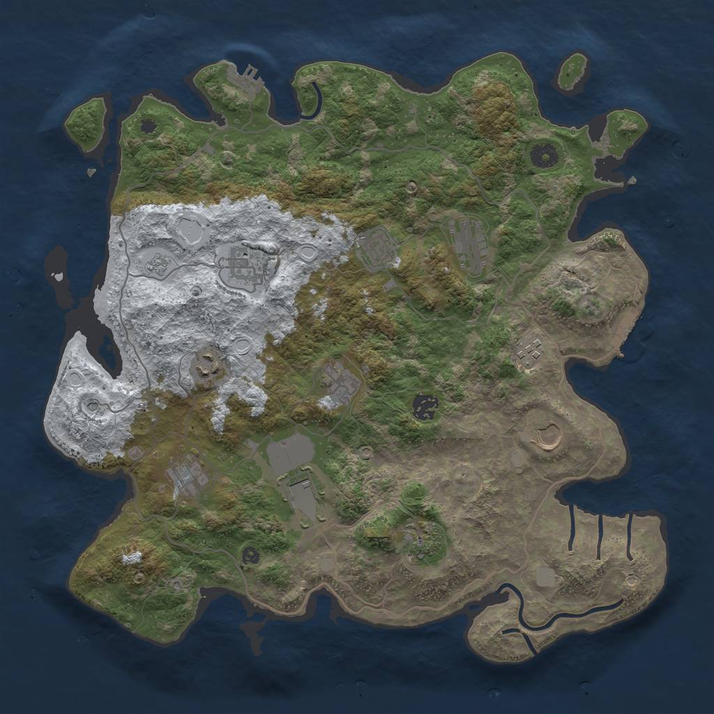Rust Map: Procedural Map, Size: 4000, Seed: 419594672, 20 Monuments
