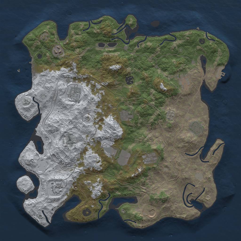 Rust Map: Procedural Map, Size: 4250, Seed: 306112457, 20 Monuments