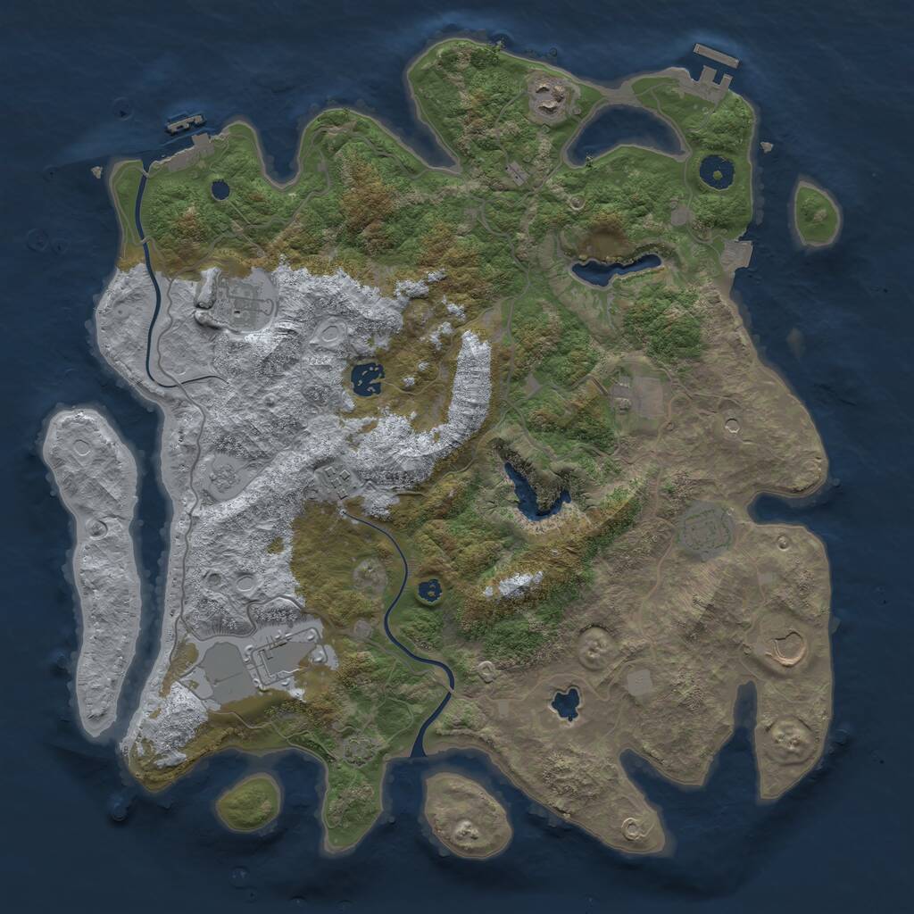 Rust Map: Procedural Map, Size: 4000, Seed: 860317, 14 Monuments