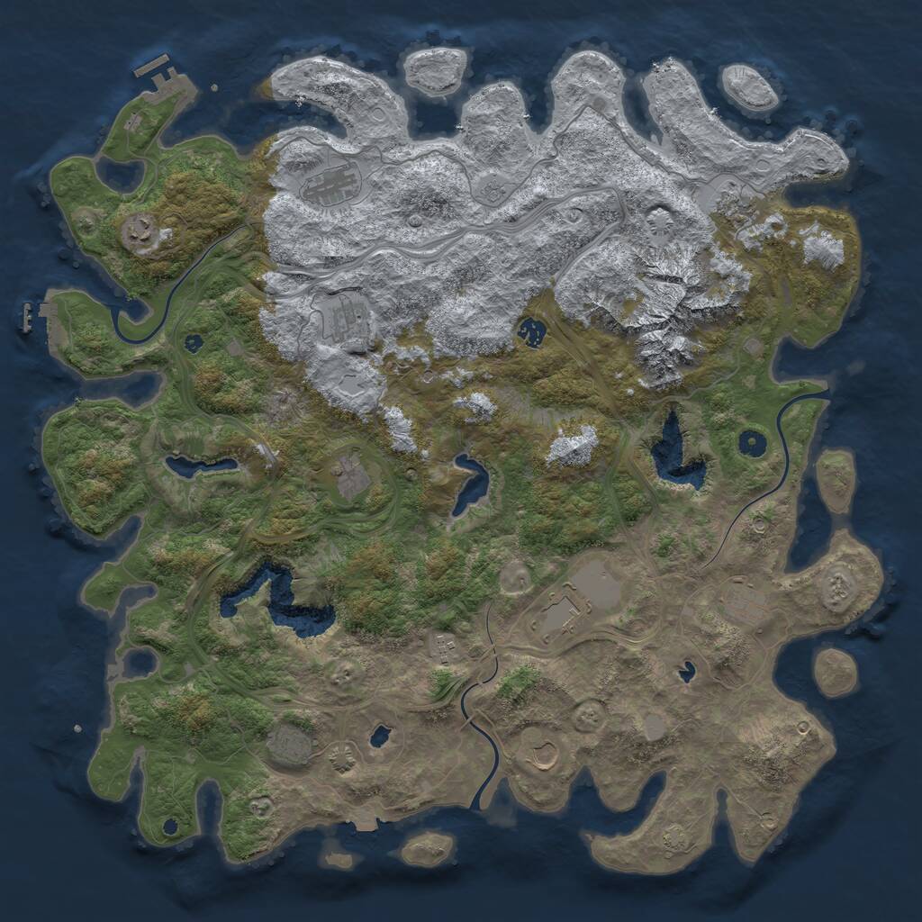 Rust Map: Procedural Map, Size: 5000, Seed: 19152647, 17 Monuments